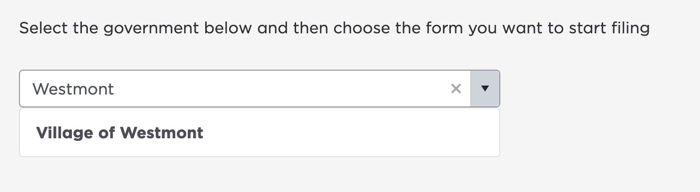 How do I submit a filing form on Localgov?