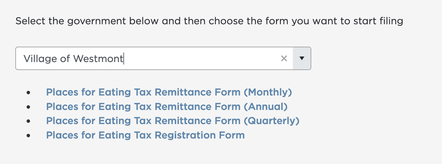How do I submit a filing form on Localgov?
