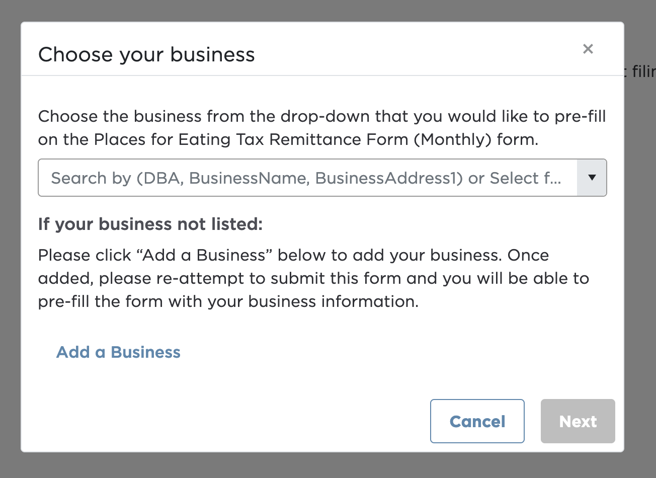 How do I submit a filing form on Localgov?